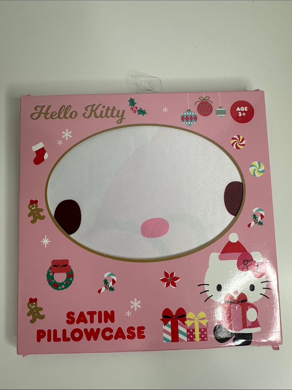 Hello Kitty Pink Satin Holiday Pillowcase